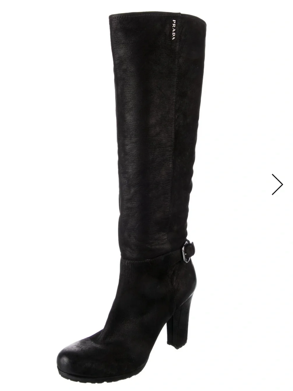 Women’s Prada Black Knee-High Heel Boots - Classic Stylish Design